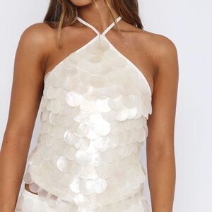 NWT White Fox Shell Top